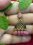 httpssnfancyworld.comwp-contentuploads202410Mehandi-Coloured-Jumka-with-Rose-Pearl-Kundan-Stone.jpg